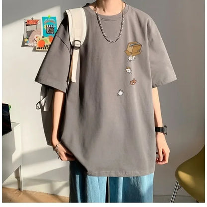 Remera K-Street Cat | Oversize Unisex Estilo Coreano