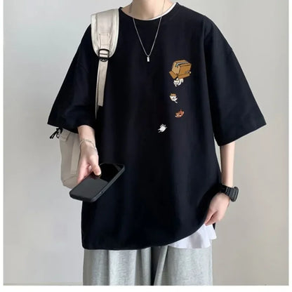 Remera K-Street Cat | Oversize Unisex Estilo Coreano