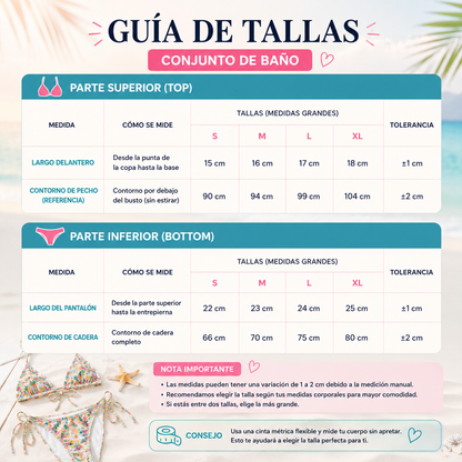 Bikini Floral Riviera | Diseño Triangular con Aros Dorados